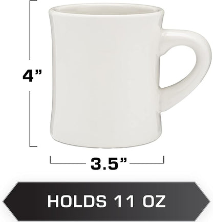 COLETTI Diner Mug — Heavy Coffee Mug, Retro Coffee Mug – Sturdy & Heavy Diner Mug – Nostalgia in Every Sip [Cream, 11 oz, Single]
