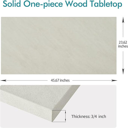 Kaboon Universal Tabletop 45.67"x23.62", Solid One-Piece Melamine Table Top, Double Desk L-Desk DIY, Home and Office,Sea Salt/White