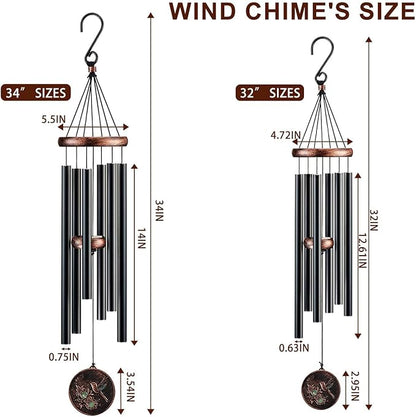 Wind Chimes for Outside, Hummingbird Deep Tone Vintage Wind Chime Outdoor Clearance, Sympathy/Memorial/Festivals/Birthday Gift for Mom Dad Grandma, Home Garden Patio Decor (32" Hummingbird)