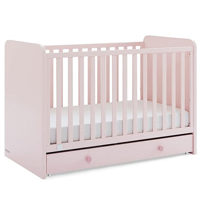 Delta Children babyGap Graham 4-in-1 Convertible Crib with Storage Drawer + Brannan Bear Bookcase with Bins + Brannan Bear Wall Shelf with 4 Hooks, Blush Pink/Dark Pink (Bundle)