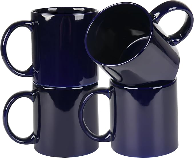 BYCNZB 22oz Super Large Ceramic Coffee Mugs Large Handles Set of 4 (Cobalto)