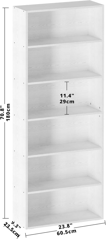 IRONCK Bookshelves and Bookcases Floor Standing 6 Tier Display Storage Shelves 70in Tall Bookcase for Home Office, Living Room, Bed Room