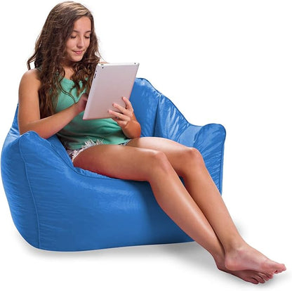 Posh Creations Structured Comfy Seat for Playrooms and Bedrooms, Large Bean Bag Chair, Malibu Lounge, Royal Blue