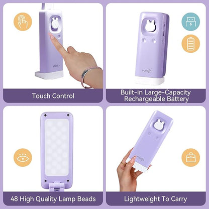 VAVOFO Battery Operated Lamp Rechargeable Lamp Foldable & Portable Light,15 light dimming modes Cordless Lamp,cute desk lamp,6000mAh Battery Lights,LED Battery Lights,Modern office desk lamp