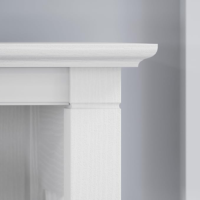 Bush Furniture Key West Tall 5 Shelf Bookcase in Pure White Oak