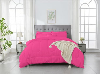 3 Piece Solid Color All Season Bedding Comforter Set Microfiber Soft Lightweight Bedding Set for Kids Teens Adults Room Decor with 1 Comforter and 2 Pillowcases King