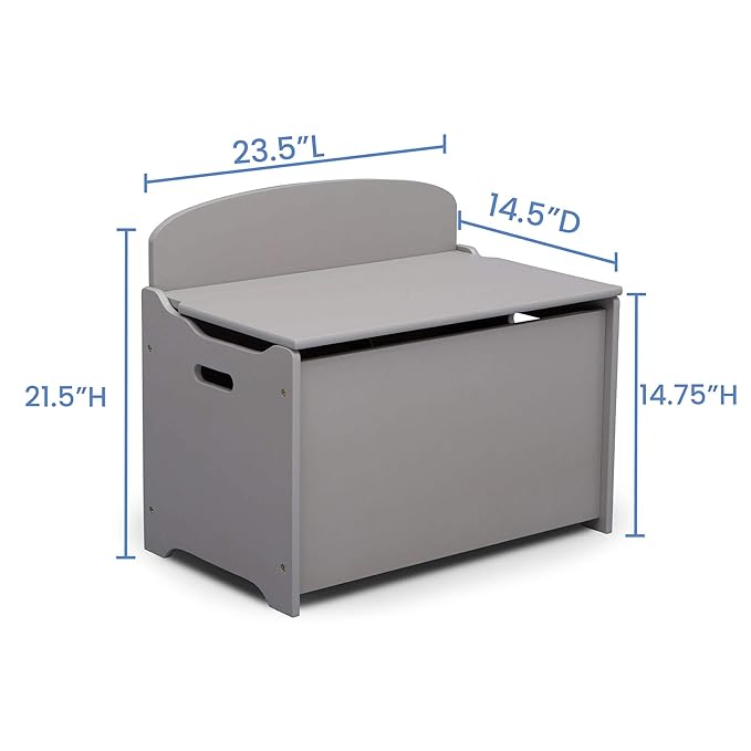 Delta Children MySize Deluxe Toy Box, Grey