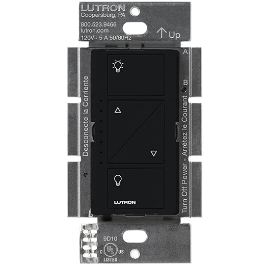 Lutron Caseta Original Smart Dimmer Switch (Lutron Smart Hub Required), for LED Lights, 150 Watt, Single-Pole/3-Way, No Neutral Required, PD-6WCL-BL-10-Pack, Black, 10 Pack