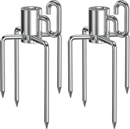 onlyfire 6008 Stainless Steel Rotisserie Meat Forks for Grills, 1 Pair | Only Fits 5/16" Square Spit Rods