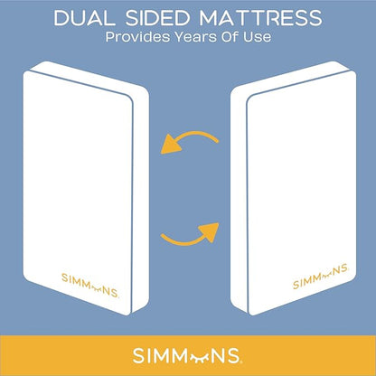 Delta Children Brooks 6-in-1 Convertible Crib, Midnight Grey + Simmons Kids Quiet Nights Breathable Crib Mattress with Removable/Machine Washable Cover (Bundle)