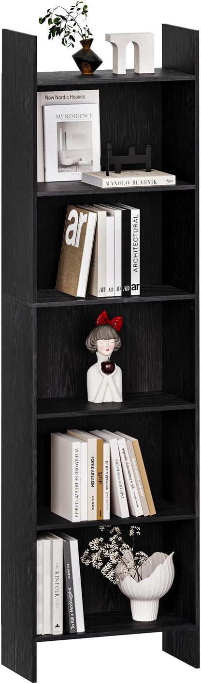 6-Tier Bookshelf, 66.9 Inches Floor Standing Bookcase, Display Storage Shelf, Corner Shelf, Home Decor Furniture for Home Office, Living Room, Bedroom, Black 01104XBC