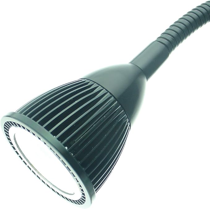 5W Clip on Clamp Gooseneck COB LED Desk Table Light lamp Warm White 19inch Neck Black