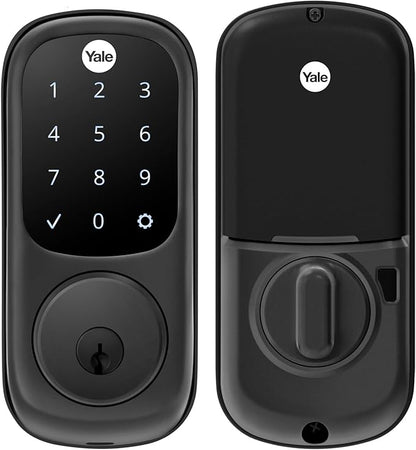 Yale Assure Lock Deadbolt, Black Suede Digital Touchscreen Non-Connected Keypad with Backup Key for Front or Back Entry Door, YRD226-NR-BSP