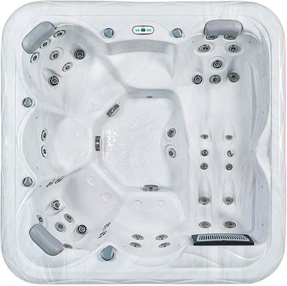 Bueno Spa New York 6 - Person - 49 Jet Hot Tub with New Artic Max Insulation, LED Lights, Ozonator, and Cover