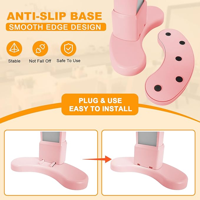 Super Bright Half Moon Light for Nail Desk, Upgrade Nail Lamp for Desk with Stepless Dimming, Half Moon Desk Lamp 3 Color Temperature (Pink)