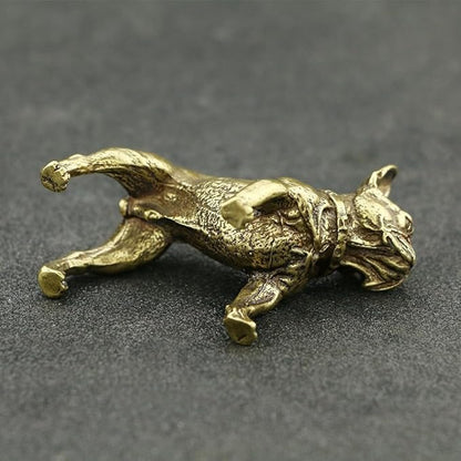Vintage Solid Brass Miniature - Delicate Bulldog Desk Ornament for Pet Enthusiasts - Exquisite Collectible and Home Décor Accent（Bulldog）