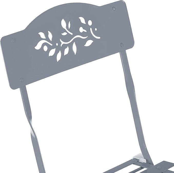 Alpine Corporation Folding Table and Chairs Patio Seating, Gray