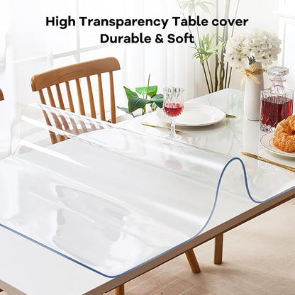 Rectangular 14x20 Inches Waterproof Clear PVC Writing Computer Desk Mat Crytal PVC Table Cover Pads Plastic Table Protector for Coffee Table Dresser TV End Sofa Table Protector Non-Slip Easy Clean