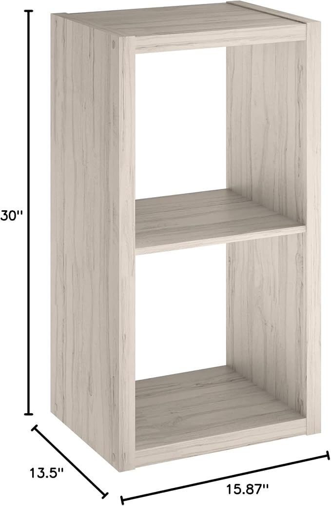 ClosetMaid 4536 Decorative Open Back 2-Cube Storage Organizer, Bleached Walnut