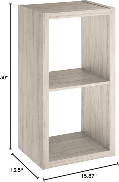 ClosetMaid 4536 Decorative Open Back 2-Cube Storage Organizer, Bleached Walnut