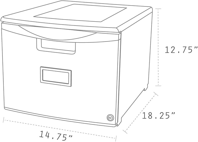 Storex 61267B01C File Cabinet, 1-Pack, Gray/Black