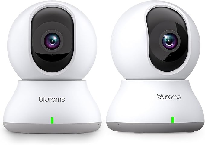 blurams Indoor Camera, 2K Pet Camera 360° Security Camera for Home Security with Phone App, Motion Tracking, 2-Way Audio, IR Night Vision, Siren, Works with Alexa & Google Assistant(2.4GHz ONLY)