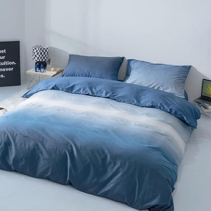 Blue Gradient Comforter Set Full Gradient Blue Queen Bedding Comforter Set Multicolor Light Blue Bedding Set Blanket Quilts Blue Color Comforter Set for Full Bed