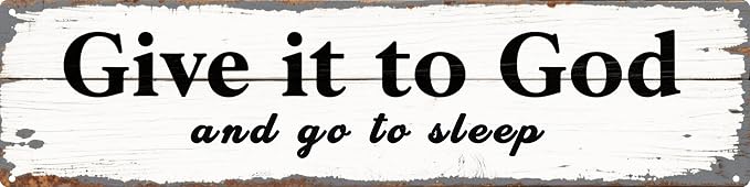 Rustic Aluminum Give It To God Vintage Faith Metal Plaque Bedroom Christian Encouragement Wall Gift Decor