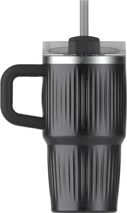 STANLEY Quencher H2.0 Tumbler with Handle and Straw 20 oz | Flowstate 3-Position Lid | Cup Holder Compatible for Travel | Insulated Stainless Steel Cup | BPA-Free | Fluted Black