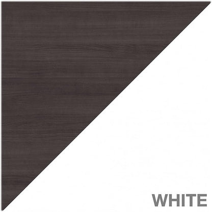 Bush Furniture Somerset 72W 3 Position Sit to Stand L Shaped Desk with Hutch in White and Storm Gray