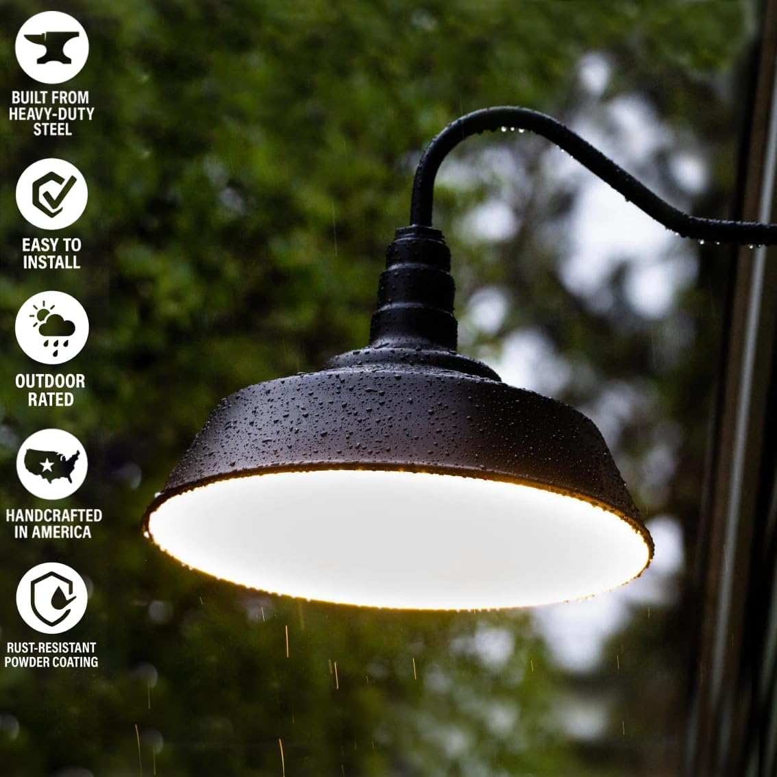 23" Gooseneck Large Barn Light 20" Dome | Outdoor Barn | Cream/Brass