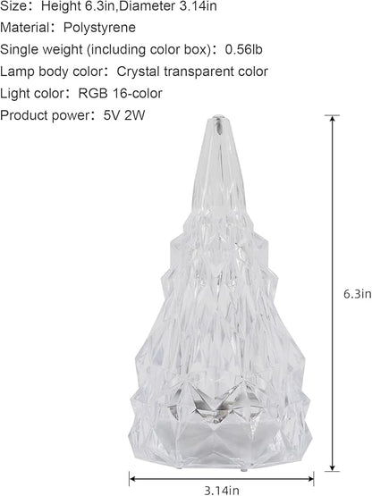 Iceberg Shape Crystal Touch Lamp RGB Tablelamp Night Light, Colorful Remote Control USB Rechargeable Dimmable Creative Lovely Gift Bedside Lights for Home Bedroom Decor