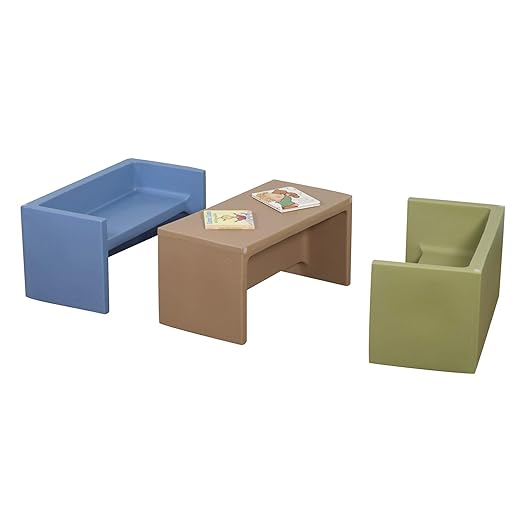 Children's Factory 3-in-1 Adapta-Benches for Kids, Flexible Seating Classroom Furniture, 3-Pack Kids Chair Set