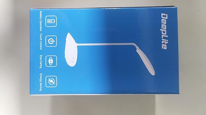 DEEPLITE LED Desk Lamp with Flexible Gooseneck 3 Level Brightness, Battery Operated Table Lamp 5W Touch Control,Compact Portable lamp for Dorm Study Office Bedroom,Eye-Caring and Energy Saving