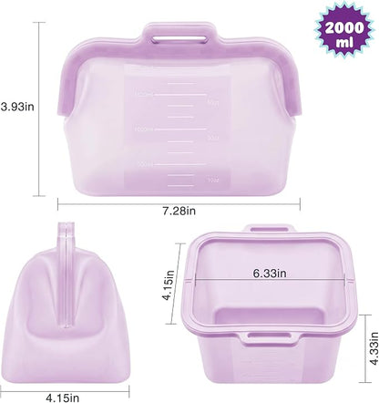 68oz Reusable Silicone Food Storage Bags with Magnetic Seal, Stand Up Freezer Bags for Meal Prep, Snacks, Sandwiches & Leftovers, Dishwasher Safe Reusable Food Storage Bag (Purple)