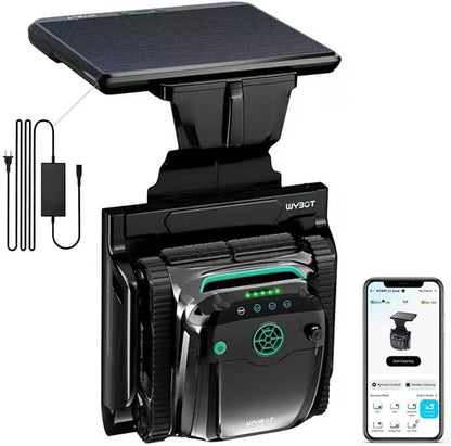 (2025 Upgrade) WYBOT S2 Solar Robotic Pool Cleaner, Dual Charging Modes, Auto-Return Charging, Enhanced Scheduled & Area Cleaning, 3D Adsorption System, App Support, In-Ground Pools up to 3,229 Sq.Ft