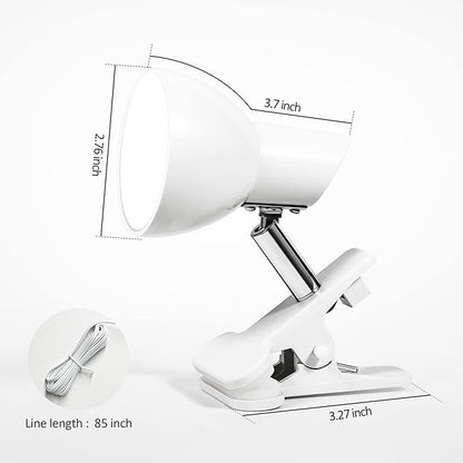 LED Clip on lamp,5W Super Bright Reading Light, 330° Rotation Small Lamp with Clamp on Desk/Table/Bed Headboard/Cupboard Home Lighting, Modern and Save Space Illumination Powerful Lamp White