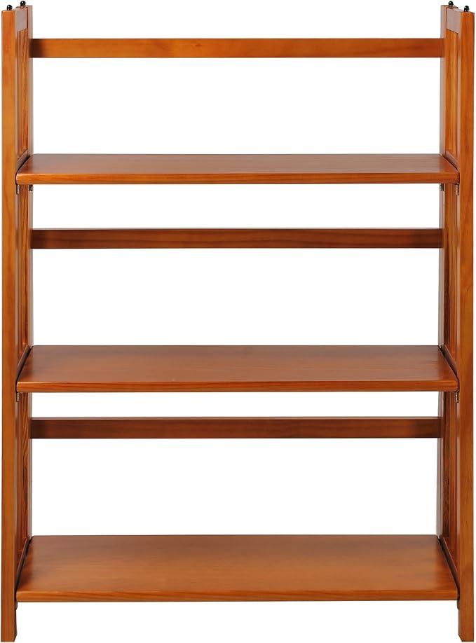 Casual Home 3-Shelf Folding Stackable Bookcase and Casual Home 4-Shelf Corner Folding Bookcase Bundle