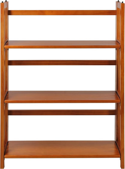 Casual Home 3-Shelf Folding Stackable Bookcase and Casual Home 4-Shelf Corner Folding Bookcase Bundle