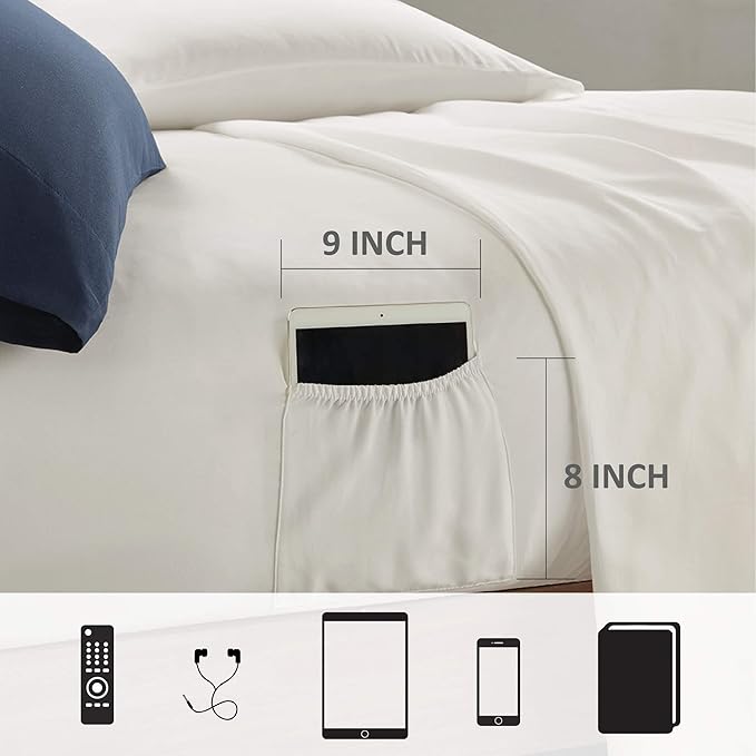 Comfort Spaces Bed in A Bag Comforter Set - College Dorm Room Essentials for Boys Men Bedding, Complete Dormitory Bedroom Pack And Sheet with 2 Side Pockets, Queen, Stripes Navy/Red