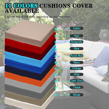 ClawsCover 9Pack Outdoor Seat and Back Cushions Replacement Covers Fit for 5 Pieces 4-Seater Wicker Rattan Patio Conversation Set Sectional Couch Furniture,Turquoise-Include Covers Only