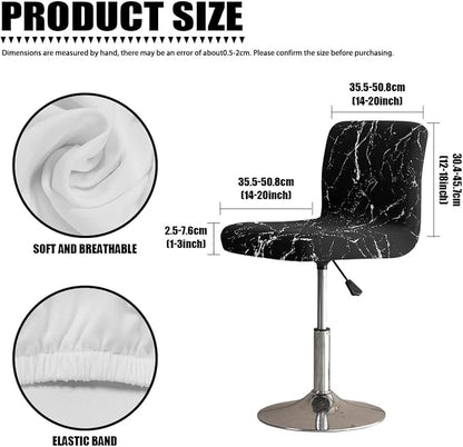 Black Marble Crack Bar Chair Seat Covers for Dining Room Decorative Covers for Bar Chair Stretch Chair Seat Covers Set of 2 Soft Barstool Chair Seat Cushion Slipcovers