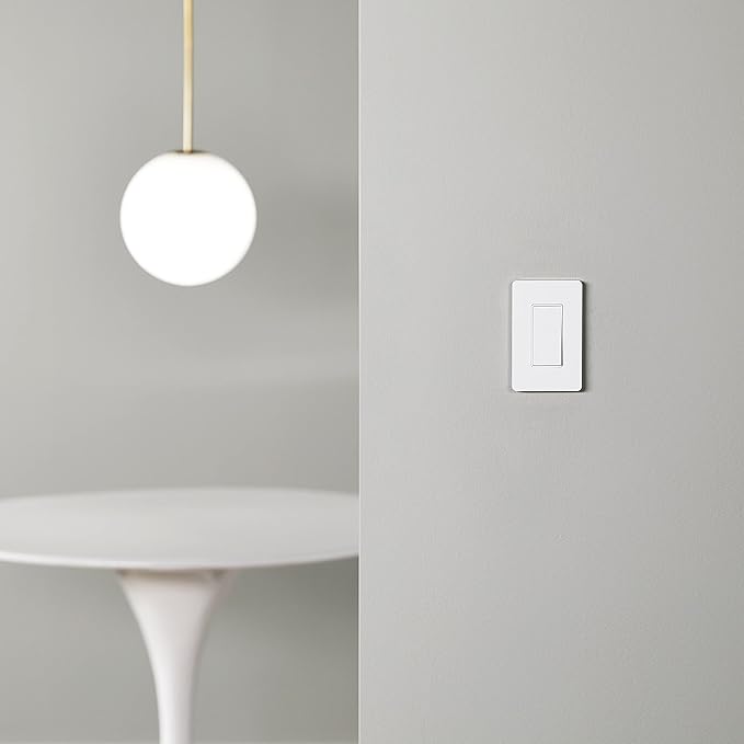 Amazon Basics Smart Switch, 3-Way, Works with Alexa Only, 2.4 GHz Wi-Fi, No Hub Required, White