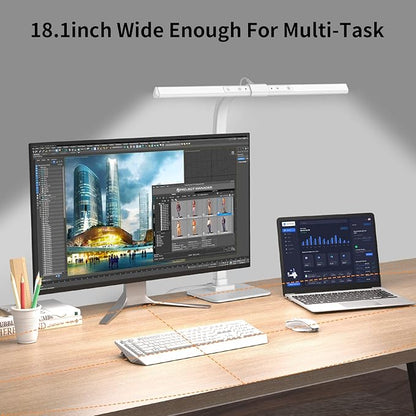 KableRika LED Desk Lamp, Architect Desk Lamps for Home Office, 12W Bright Modern Tall Table Lamp with Base, Dimmable&6 Color Modes, Auto-Dimming for Office Desk Lighting, Workbench, Monitor, Crafting