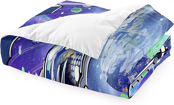 Kids Comforter Sets Boys, Outer Space Astronaut Comforter Sets for Boys Girls Kids Teens Galaxy Space Themed Bedroom Decor All Season, 1 Comforter 2 Pillowcases