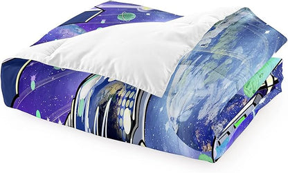 Kids Comforter Sets Boys, Outer Space Astronaut Comforter Sets for Boys Girls Kids Teens Galaxy Space Themed Bedroom Decor All Season, 1 Comforter 2 Pillowcases