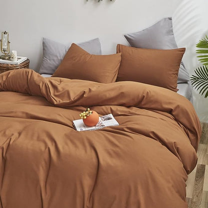 Comforter Set, Pumpkin Color, Bedding Set for Women Girls, Full 3 PCS, Breathable Soft Bedroom Collection