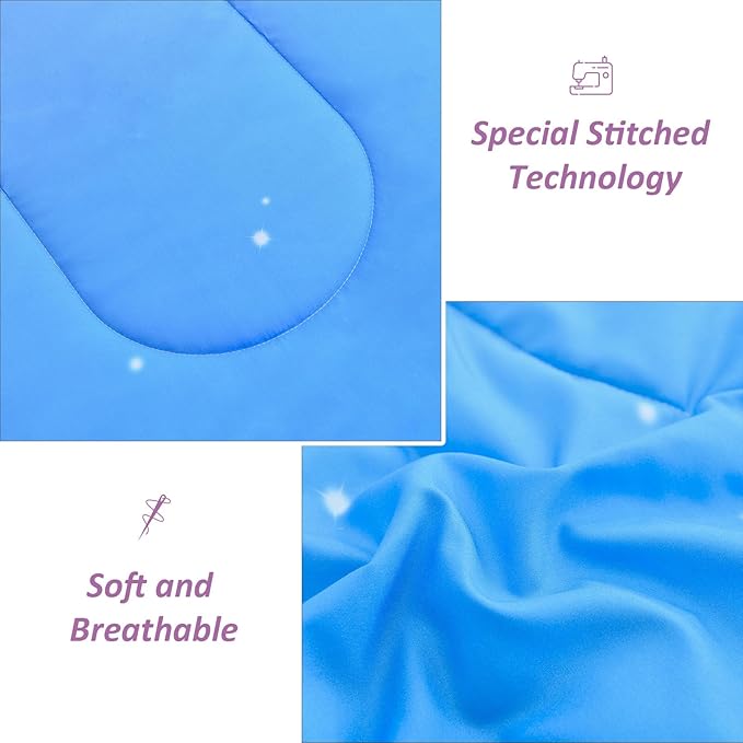 Dinjoy Girls Comforter Set Queen Size Colorful Rainbow Ombre Pink Blue Bedding Set Gradient 7 Pieces Bed in A Bag for Kids Teen Girl Women(1 Comforter, 1 Flat Sheet, 1 Fitted Sheet)