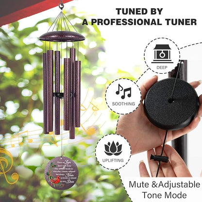 ASTARIN Personalized Cardinal Wind Chime Memorial, Customized Sympathy Wind Chimes for Loss of Loved One, in Memory of Loved Ones Lost, Bereavement Gifts Windchimes Outdoor