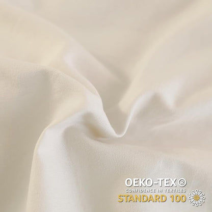 Andency Beige Cream California King Size Comforter Set, 3 Pieces Shabby Chic Ruffle Bedding Comforter Sets for Men Women, Soft Cozy Lightweight Fluffy Down Alternative Decorative Bed Set